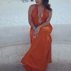 F21 Maxi Plunge Dress